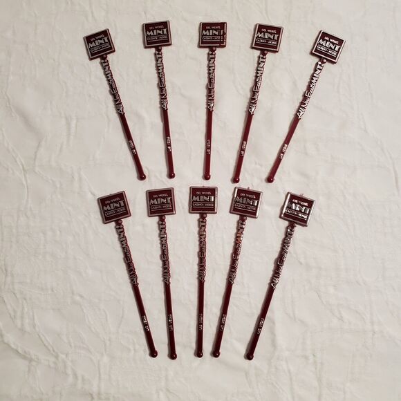 Vintage Las Vegas Mint Cocktail Swizzle Stir Sticks Set 10 Plastic Del Webb New - Picture 4 of 9